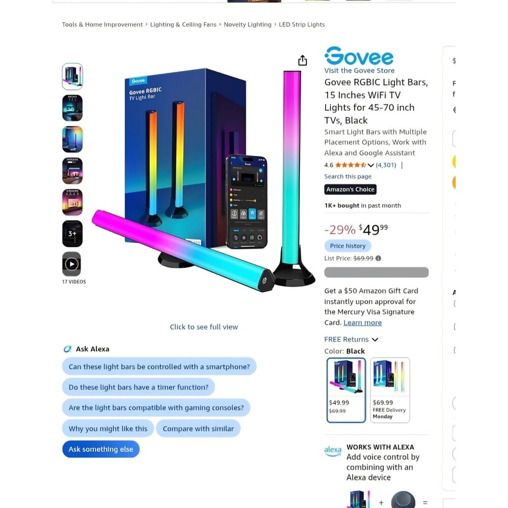 Govee RGBIC TV Light Bar